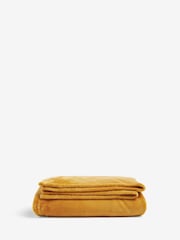 Ochre Yellow Plush Fleece Throw - Image 4 of 4