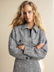 Black/White Boucle Textured Jacket - Image 3 of 8