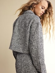 Black/White Boucle Textured Jacket - Image 4 of 8