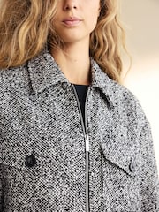 Black/White Boucle Textured Jacket - Image 5 of 8