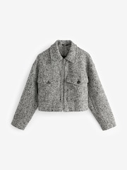 Black/White Boucle Textured Jacket - Image 7 of 8