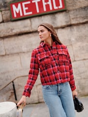 Pink/Red Boucle Shacket - Image 1 of 10