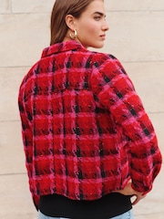 Pink/Red Boucle Shacket - Image 7 of 10