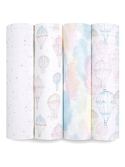 aden + anais Pink Cotton Muslin Blankets 4 Pack - Image 1 of 4