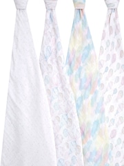 aden + anais Pink Cotton Muslin Blankets 4 Pack - Image 3 of 4