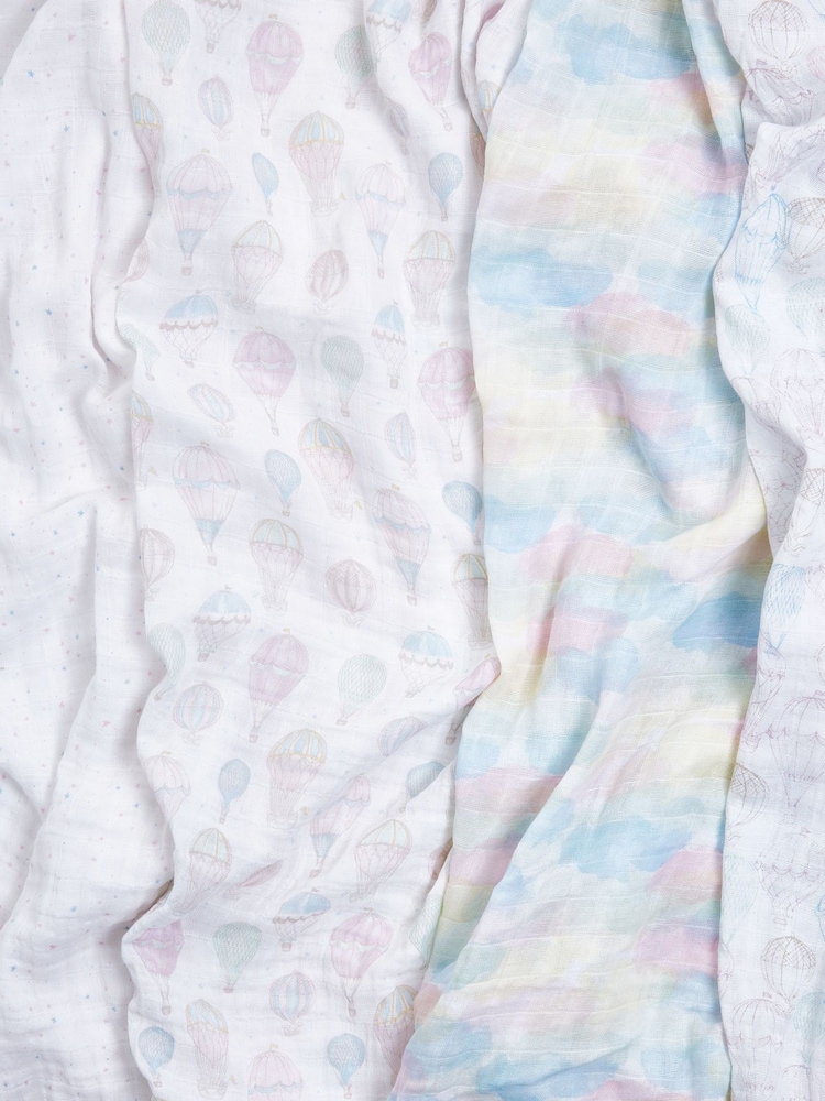 aden + anais Pink Cotton Muslin Blankets 4 Pack - Image 4 of 4