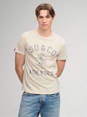 Superdry Cream Gothic Varsity T-Shirt - Image 1 of 6