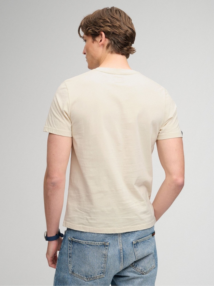 Superdry Cream Gothic Varsity T-Shirt - Image 2 of 6 Superdry Cream Gothic Varsity T-Shirt - Image 2 of 6
