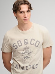 Superdry Cream Gothic Varsity T-Shirt - Image 3 of 6