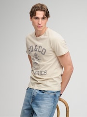 Superdry Cream Gothic Varsity T-Shirt - Image 4 of 6