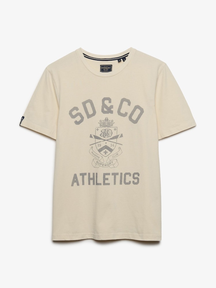 Superdry Cream Gothic Varsity T-Shirt - Image 6 of 6 Superdry Cream Gothic Varsity T-Shirt - Image 6 of 6