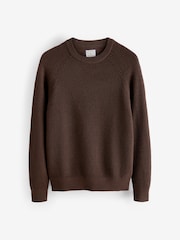 بني - كنزة حبك منسوجة عادية - صورة 5 من 7