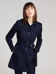 Темно-синий - Tommy Hilfiger Heritage Однобортный тренч из хлопка 100% - Image 1 of 6