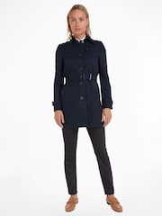 Темно-синий - Tommy Hilfiger Heritage Однобортный тренч из хлопка 100% - Image 3 of 6