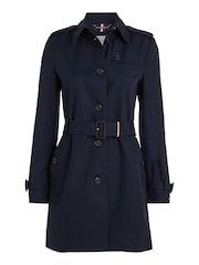 Темно-синий - Tommy Hilfiger Heritage Однобортный тренч из хлопка 100% - Image 5 of 6