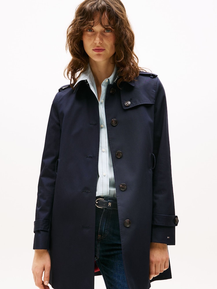 Azul marino - Gabardina de algodón 100 % con botonadura sencilla Heritage de Tommy Hilfiger - Imagen 5 de 5