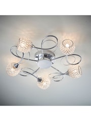 Gallery Home Chrome 5 Light Flush Edmonton Flush Ceiling Light - Image 1 of 7