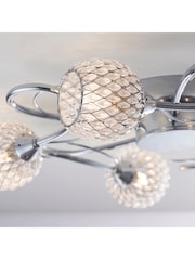 Gallery Home Chrome 5 Light Flush Edmonton Flush Ceiling Light - Image 2 of 7