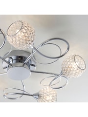 Gallery Home Chrome 5 Light Flush Edmonton Flush Ceiling Light - Image 3 of 7