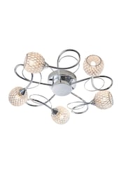 Gallery Home Chrome 5 Light Flush Edmonton Flush Ceiling Light - Image 5 of 7
