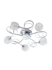 Gallery Home Chrome 5 Light Flush Edmonton Flush Ceiling Light - Image 6 of 7