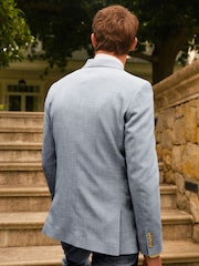 Blue Slim Fit Textured Suit Jacket - Image 2 of 11
