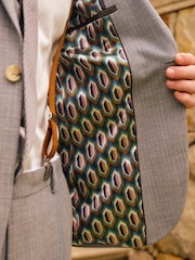 Blue Slim Fit Textured Suit Jacket - Image 5 of 11