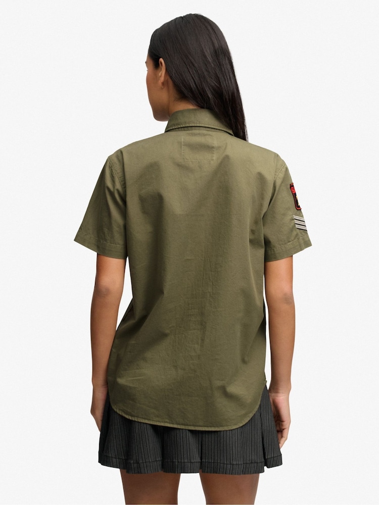 Superdry Green Short Sleeve Scout Shirt - Image 2 of 6 Superdry Green Short Sleeve Scout Shirt - Image 2 of 6
