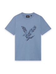 Blu - T-shirt Lyle & Scott con grafica pixelata dell'aquila. - Immagine 1 di 1