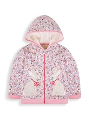 JoJo Maman Bébé Berry Floral Bunny Cosy Hoodie - Image 1 of 4