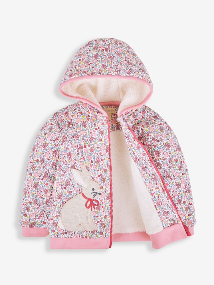 JoJo Maman Bébé Berry Floral Bunny Cosy Hoodie - Image 2 of 4