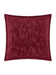 Paoletti Burgundy Aurelio Chenille Jacquard Fibre Filled Cushion - Image 2 of 3