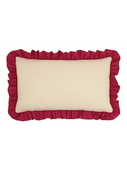 Furn Linen Dark Red Spruce Stripes Christmas Fibre Filled Cushion - Image 3 of 4