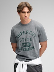 Superdry Grey Athletic Essentials T-Shirt - Image 1 of 7
