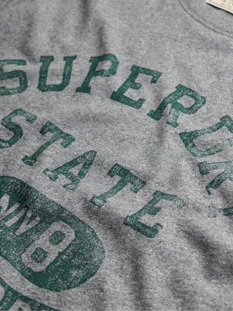 Superdry Grey Athletic Essentials T-Shirt - Image 7 of 7 Superdry Grey Athletic Essentials T-Shirt - Image 7 of 7