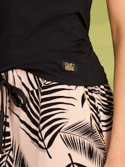 Bath & Body Works Black/Ecru Leaf Print Jersey Cami Rib Racer Top Pyjamas - Image 5 of 5