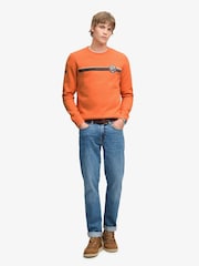 Superdry Orange Outdoor Stripe Logo Relaxed Sweatshirt - Image 3 of 6