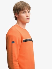 Superdry Orange Outdoor Stripe Logo Relaxed Sweatshirt - Image 4 of 6