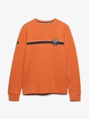 Superdry Orange Outdoor Stripe Logo Relaxed Sweatshirt - Image 5 of 6