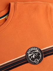 Superdry Orange Outdoor Stripe Logo Relaxed Sweatshirt - Image 6 of 6
