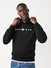 GANT Black Printed Graphic Hoodie - Image 1 of 1