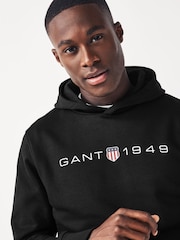 GANT Black Printed Graphic Hoodie - Image 3 of 5