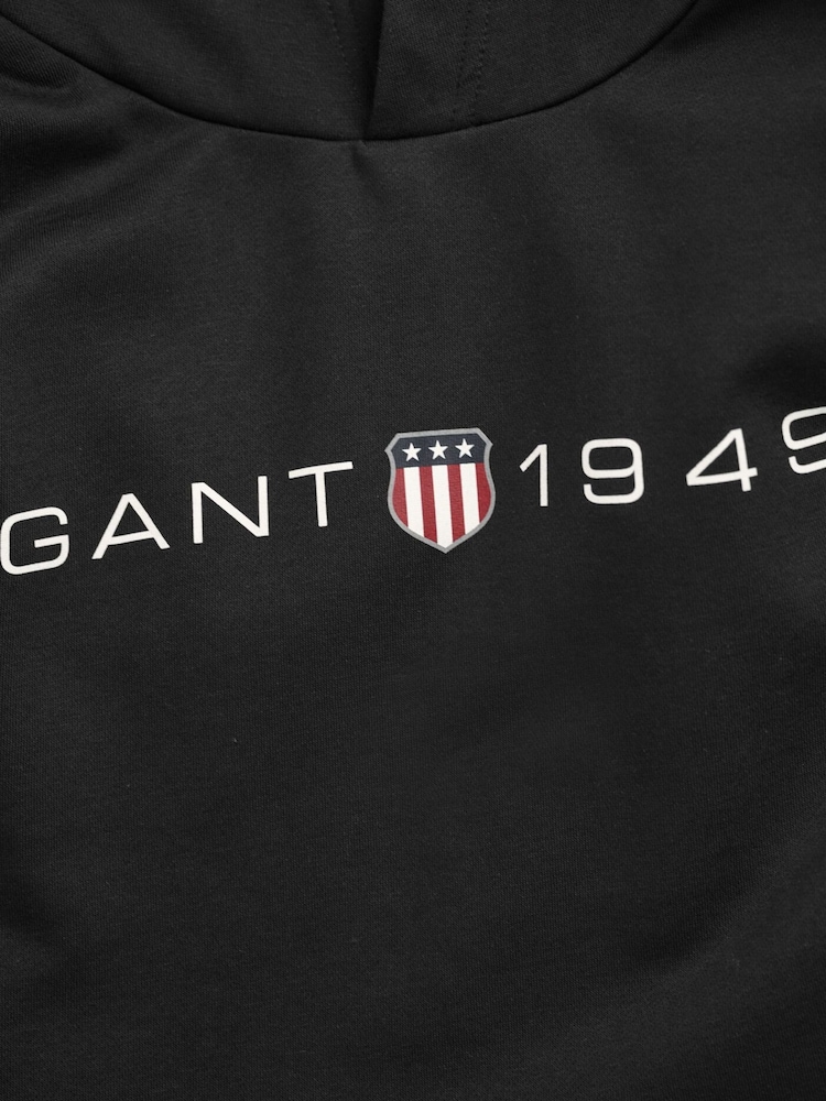 GANT Black Printed Graphic Hoodie - Image 5 of 5