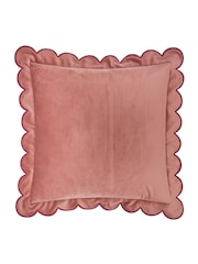 Furn Slipper Burgundy Lil Scallop Velvet Fibre Filled Cushion - Image 3 of 4