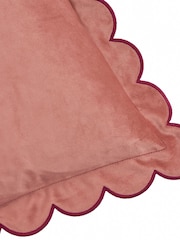 Furn Slipper Burgundy Lil Scallop Velvet Fibre Filled Cushion - Image 4 of 4