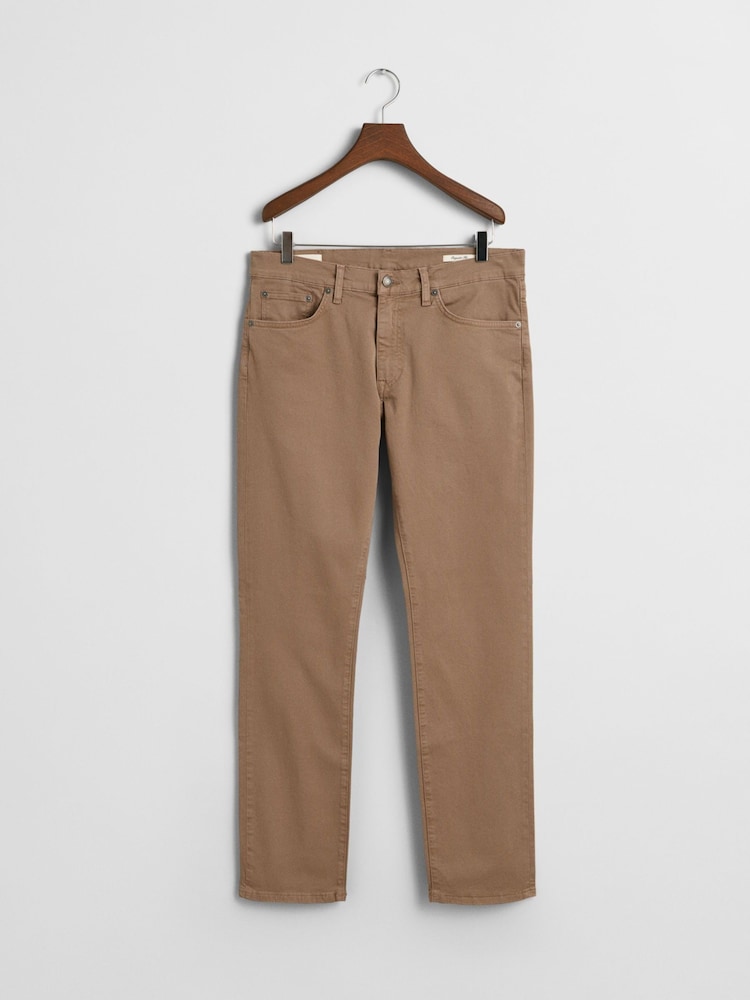 GANT Brown Regular Fit Desert Jeans - Image 5 of 5