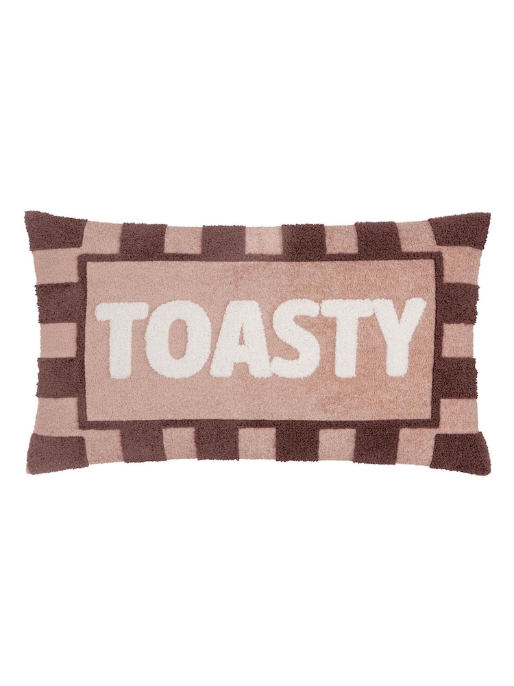Furn Pink Chocolate Toasty Boucle Fibre Filled Cushion - Image 2 of 4 Furn Pink Chocolate Toasty Boucle Fibre Filled Cushion - Image 2 of 4