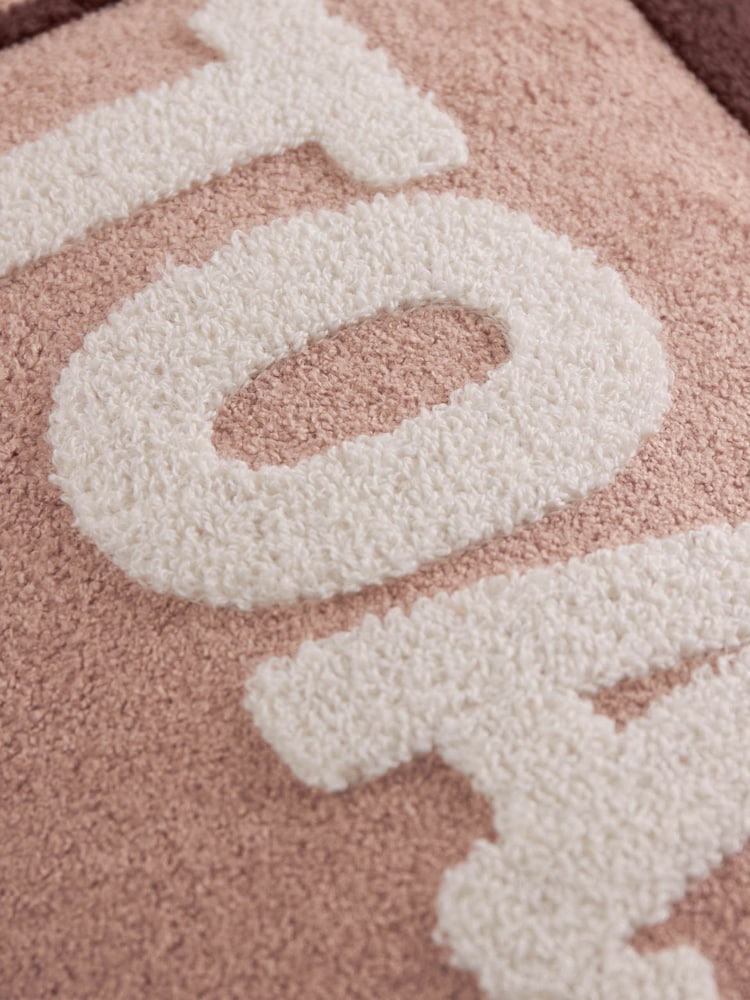 Furn Pink Chocolate Toasty Boucle Fibre Filled Cushion - Image 4 of 4 Furn Pink Chocolate Toasty Boucle Fibre Filled Cushion - Image 4 of 4
