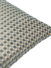 Furn Mineral Checkered Velvet Fibre Filled Cushion - Image 4 of 4