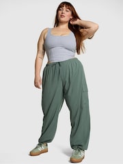 Victoria's Secret PINK Fresh Forest Green Parachute Cargo Trousers - Image 1 of 3